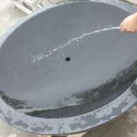 Natural stone black granite freestanding bathtub with honed finished