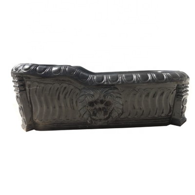 Black marble polishing bathroom stone bathtub with lion