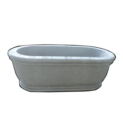 White marble Indoor hand carved natual stone bathtub for sale